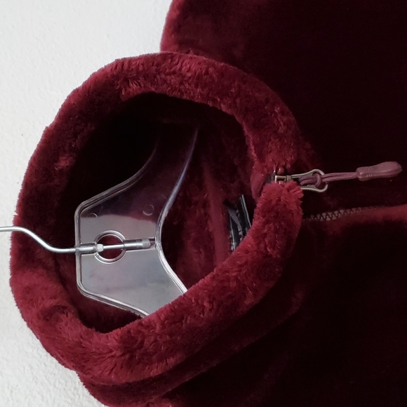 32 Degrees Full Zip Plush Teddy Bear Jacket Marlot Color Size S - Picture 6 of 13